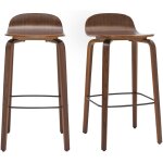 Miliboo - tabourets de bar vintage noyer h68 cm (lot de 2) obra Miliboo - tabourets de bar vintage noyer h68 cm (lot de 2) obra