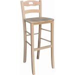 Tabouret haut 80 cm en bois massif brut avec manche et si�ge en bois massif