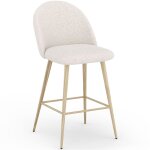 Tabouret en bouclette fausse fourrure tapissée - boucles blanches - design scandinave - 66cm - evelyne ... Tabouret en bouclette fausse fourrure tapissée - boucles blanches - design scandinave - 66cm - evelyne ...