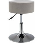 Dcoshop26 - tabouret chaise hauteur rglable en tissu velours gris tabo09052