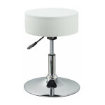 Dcoshop26 - tabouret chaise noir hauteur rglable cuir synthtique blanc tabo09030