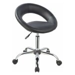 Décoshop26 - tabouret chaise à roulette avec dossier synthétique noir hauteur réglable tabo09015 Décoshop26 - tabouret chaise à roulette avec dossier synthétique noir hauteur réglable tabo09015