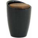 Tabouret coffre de rangement daniel, noir / brun vintage