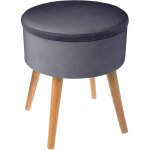 Tabouret coffre tess velours gris ardoise atmosphera créateur d'intérieur Tabouret coffre tess velours gris ardoise atmosphera créateur d'intérieur