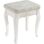 Tabouret de coiffeuse 37x30x50cm woltu vintage rembourr, chaise de maquillage et de chambre, style baroque, ...