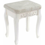 Tabouret de coiffeuse en bois mdf blanc crme