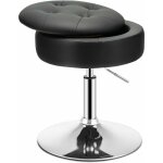 Tabouret de coiffeuse avec espace de rangement - pivotante � 360� - hauteur r�glable de 51 - 66cm - couvercle ...