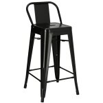 Tabouret bas paris back 66 cm noir inspiration tolix