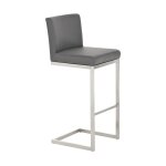 Tabouret de tabouret de tabouret en cuir et en acier eco high eco avec un dossier de diff�rentes couleurs ...