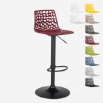 Tabouret design cuisine bar base noire mate r�glable grand soleil spider matt - bordeaux