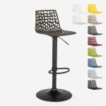 Tabouret design cuisine bar base noire mate r�glable grand soleil spider matt - marron