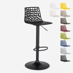 Tabouret design cuisine bar base noire mate rglable grand soleil spider matt - noir