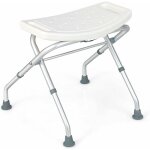 Costway - tabouret de douche hauteur r�glable 49 - 52, 5 cm, si�ge de douche accoudoirs amovibles pieds ...