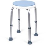 Tabouret de douche pivotant  360 hauteur rglable 37, 5 - 50, 5 cm avec pieds antidrapantes, sige ...