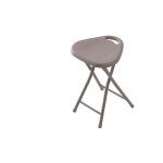 Tabouret de douche pliant en acier et abs taupe