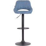 Tabouret de bar milet en tissu et pied m�tal bleu noir