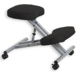 Idimex - tabouret ergonomique robert, structure en mtal et tissu noir