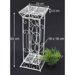 Dandibo - tabouret  fleurs mtal blanc angulaire 63 cm porte - fleurs 20304 colonne  fleurs table d'appoint ...