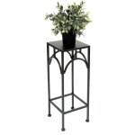 Tabouret pour fleurs mtal noir angulaire 50 cm support pour fleurs 96132 s table d'appoint colonne pour ...