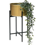Dandibo - tabouret  fleurs avec pot or mtal noir 50 cm porte - fleurs 96527 porte - plantes colonne ...