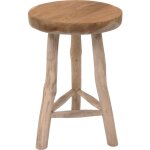 Spetebo - tabouret fleur en teck  3 pieds -  30 cm - support pour plantes en bois massif