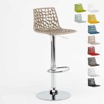 Grand soleil ? tabouret de bar en pvc et chrome ? hauteur d'assise r�glable 57, 5 - 79 cm ? design moderne ...