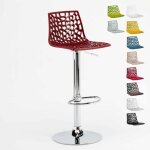 Grand soleil ? tabouret de bar en pvc et chrome poli ? hauteur d'assise r�glable 57, 5 - 79 cm ? design ...