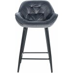 Clp - tabouret de bar gibson avec pieds en mtal gris fonc velours