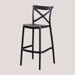 Sklum - tabouret de jardin haut empilable otax noir ?75 cm