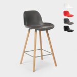 Tabouret haut moderne eiffel pour bar et cuisine design scandinave burj 65 - gris