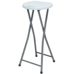 Tabouret haut pliant blanc 30x76cm thinia home