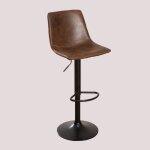 Sklum - tabouret haut rglable en similicuir ody style brun chocolat