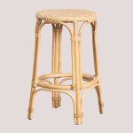 Sklum - tabouret haut en rotin jachel 65 cm naturel