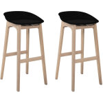Mob - in - lot de tabourets de bar en ch�ne et assise plastique 75cm