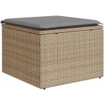 Vidaxl - tabouret de jardin avec coussin beige 55x55x37cm rsine tresse