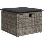 Tabouret de jardin avec coussin gris 55x55x37 cm résine tressée vidaxl Tabouret de jardin avec coussin gris 55x55x37 cm résine tressée vidaxl