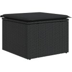 Vidaxl - tabouret de jardin avec coussin noir 55x55x37 cm rsine tresse