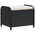 Tabouret de jardin avec coussin noir 58x46x46 cm r�sine tress�e vidaxl