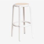 Tabouret de jardin haut en polypropylne omara sklum blanc gardenia ?75 cm