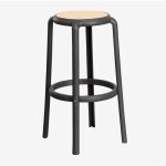 Tabouret de jardin haut en polypropylne omara sklum gris graphite ?75 cm