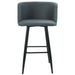 Veriaffari. it - tabouret limin en simili cuir gris avec pieds noirs mats 100 cm x 54 cm x 55 cm