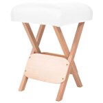 Tabouret de massage pliant avec si�ge 12 cm d �paisseur blanc