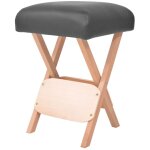 Tabouret de massage pliant avec si�ge 12 cm d'�paisseur noir
