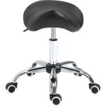 Homcom - tabouret de massage tabouret selle ergonomique pivotant 360 hauteur rglable revtement synthtique ...