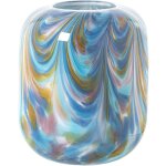 Fijalo - vase en verre blanc / bleu 19x21 cm