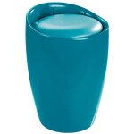 Tabouret panier � linge coffre � linge et tabouret salle de bain candy wenko coussin amovible, filet ...