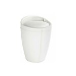 Tabouret salle de bain wenko candy blanc cuir assise rembourre avec rangement panier  linge intgr ...
