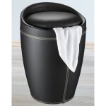 Tabouret de bain wenko candy noir cuir 20 litres en abs 36 cm tabouret de salle de bain pouf salle de ...
