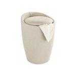 Tabouret panier  linge coffre  linge et tabouret salle de bain candy wenko, coussin amovible, aspect ...