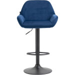 Clp - tabouret avec pied en acier noir et rev�tement en velours diff�rentes couleurs colore : bleu
